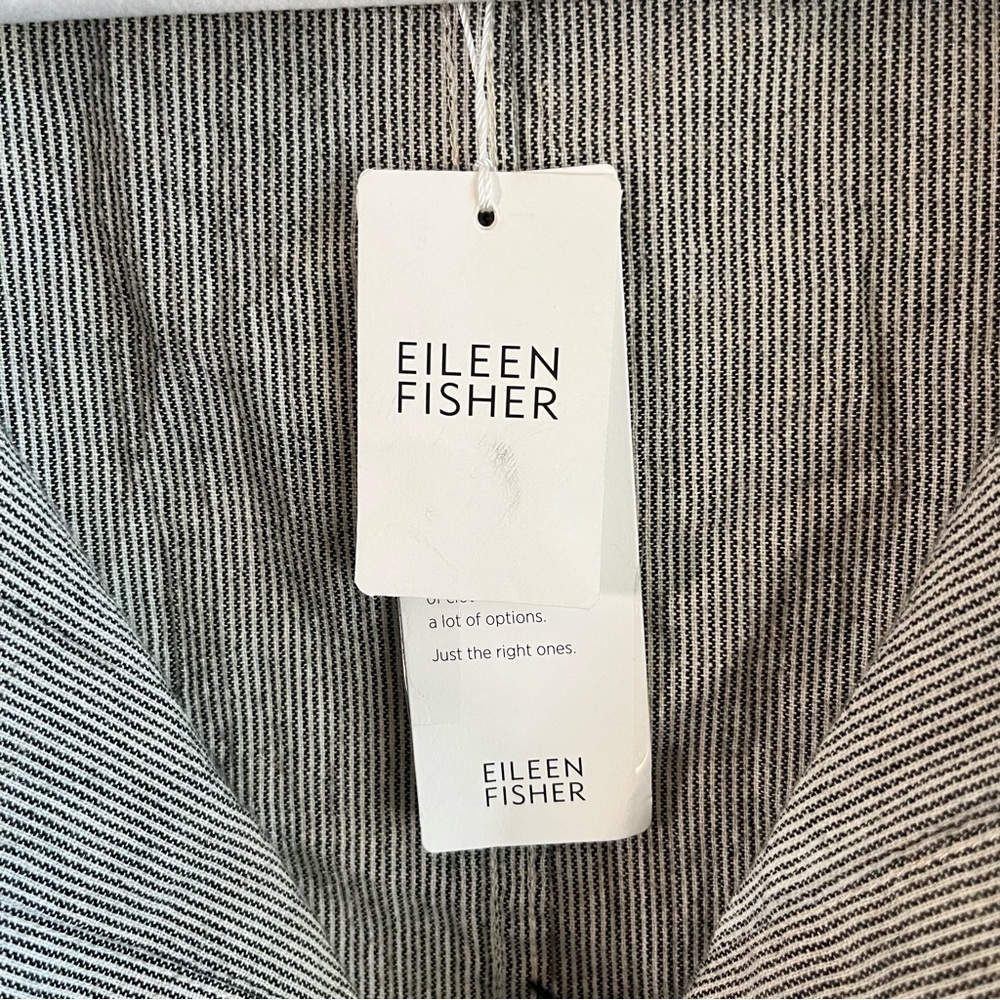 Eileen Fisher Jacket Black & White Stripe Ticking Stripe Jacket Sz 3X NWT Button - Picture 8 of 13